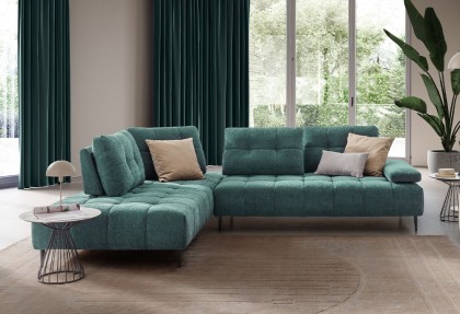 OASI - divano angolare con schienali scorrevoli ( divano trapuntato in tessuto sfoderabile ) - SOFA CLUB