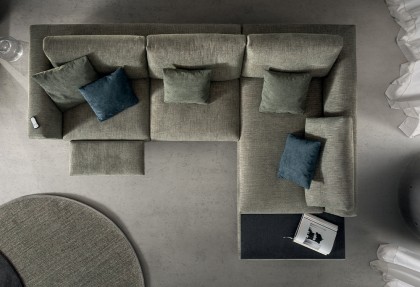 BOSTON - composizione divano ad angolo ( elemento laterale 2 posti + angolo soft con TAVOLINO frassinato nero ) - SOFA CLUB